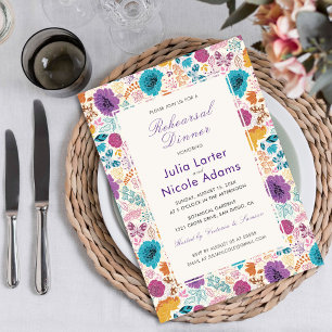 Invitación Amor en Flor Romántico Rosa Púrpura Boda