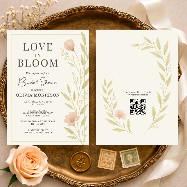 Invitación Amor en Flor Silvestre Código QR Despedida de Solt (Subido por el creador)