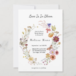 Invitación Amor en flor silvestre florecimiento bohemio en du