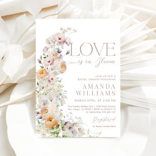 Invitación Amor en flor silvestre florecimiento de novias