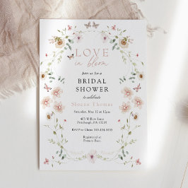 Invitación Amor en flor silvestre florecimiento de novias inv
