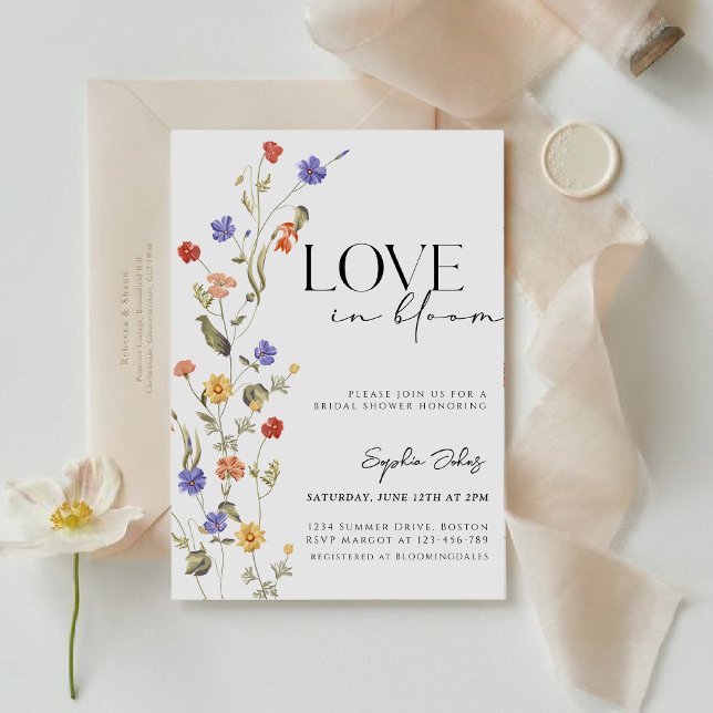 Invitación Amor en flor silvestre Primavera de Bloom Ducha de (Subido por el creador)