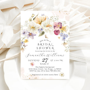 Invitación Amor en flor Wildflower Rustic Bridal Shower