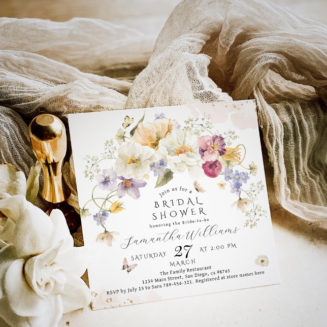 Invitación Amor en flor Wildflower Rustic Bridal Shower (Subido por el creador)