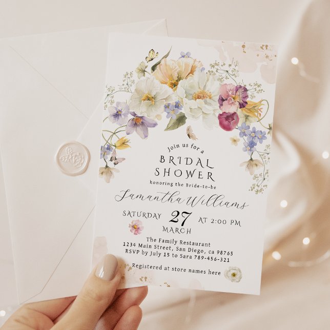 Invitación Amor en flor Wildflower Rustic Bridal Shower (Subido por el creador)