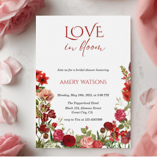 Invitación Amor en Floración Despedida de Soltera con Flores