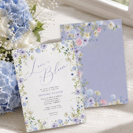 Invitación Amor en Floración Regalo Floral Morado para Desped