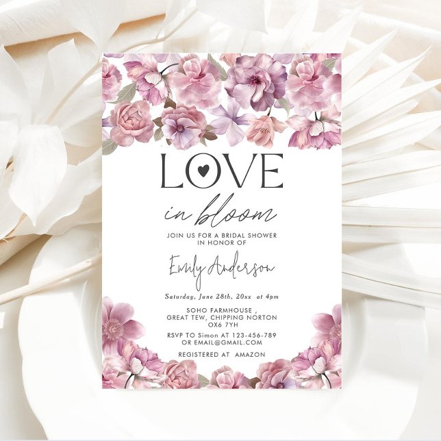 Invitación Amor En Florencia Moderna Ducha De Novias Florales (Subido por el creador)