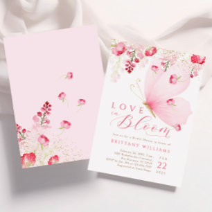 Invitación Amor en la flor de mariposa en flor
