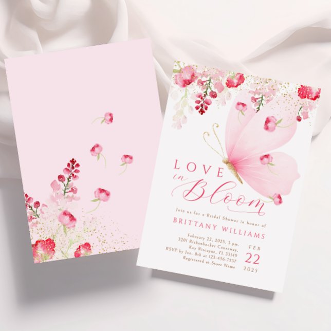 Invitación Amor en la flor de mariposa en flor (Subido por el creador)