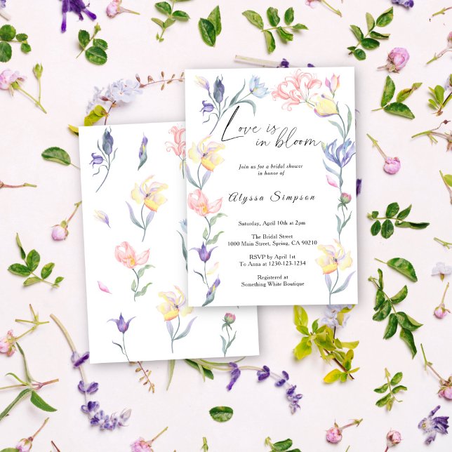 Invitación Amor en la flor floral ducha de novias (Subido por el creador)