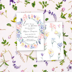 Invitación Amor en la flor floral ducha de novias