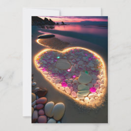 Invitación Amor en la luz y la sombra: Boda en la playa de en