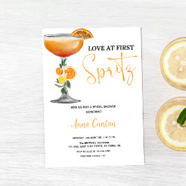 Invitación Amor en la primera copa de cóctel Spritz Bridal Sh