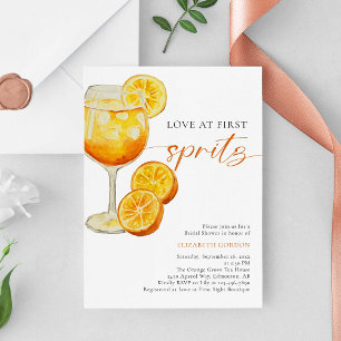 Invitación Amor en la primera ducha de novia Spritz Sencillo 