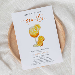 Invitación Amor en la primera ducha de novia Spritz Sencillo 