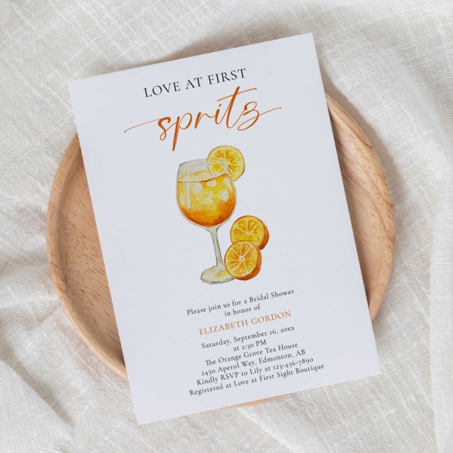 Invitación Amor en la primera ducha de novia Spritz Sencillo  (Subido por el creador)