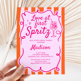 Invitación Amor En La Primera Ducha De Novias De Naranja Rosa