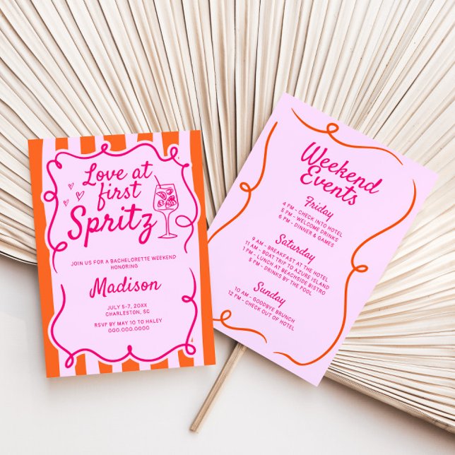 Invitación Amor En La Primera Naranja Rosa De Spritz, Bachelo (Subido por el creador)