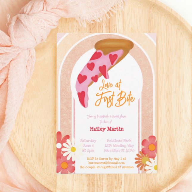 Invitación Amor En Primera Bite Pizza Fiesta Bridal Shower (Subido por el creador)