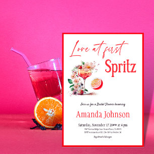 Invitación Amor en primera ducha de Naranja de Citrus Spritz