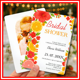 Invitación Amor en primera ducha de Naranja de Citrus Spritz