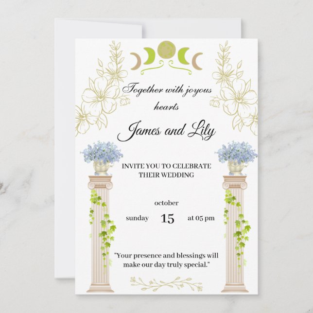 Invitación Amor encantado, celebra a tu boda (Anverso)