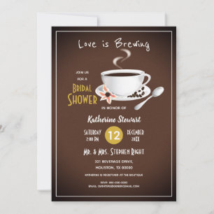 Invitación Amor está preparando café nupcial
