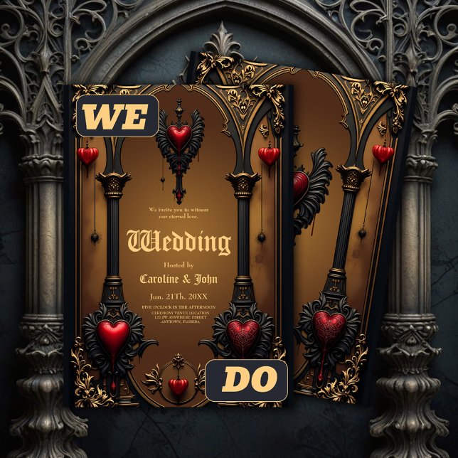 Invitación Amor eterno a la sombra de la oscuridad gótica. (Subido por el creador)