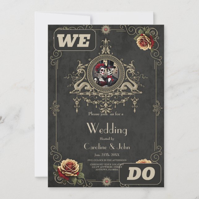 Invitación Amor eterno en la oscuridad. (Anverso)