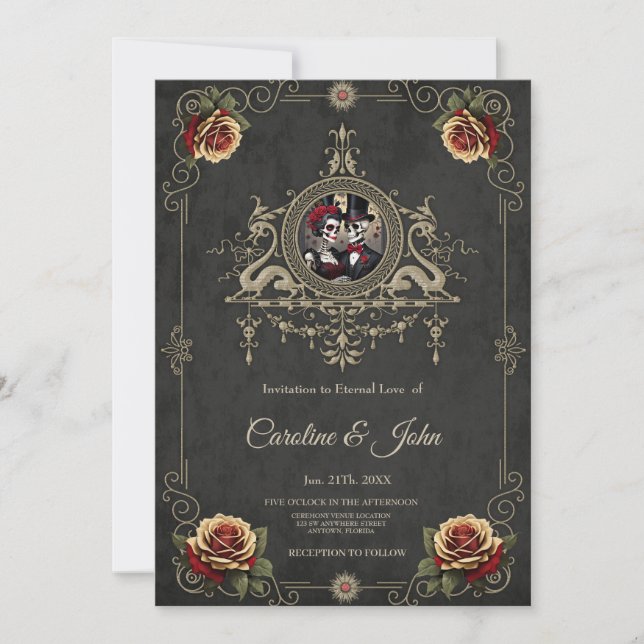 Invitación Amor eterno en la oscuridad. (Anverso)