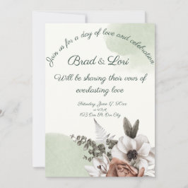 Invitación Amor eterno Floral Sage