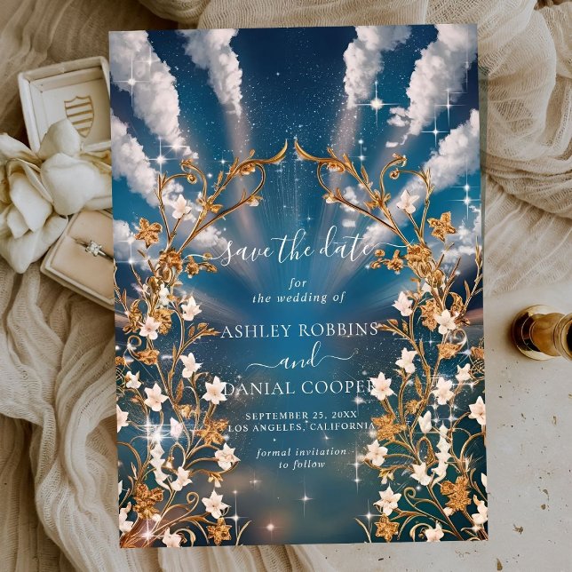 Invitación Amor Eterno Tema Floral Barroco Guardar la fecha (Subido por el creador)