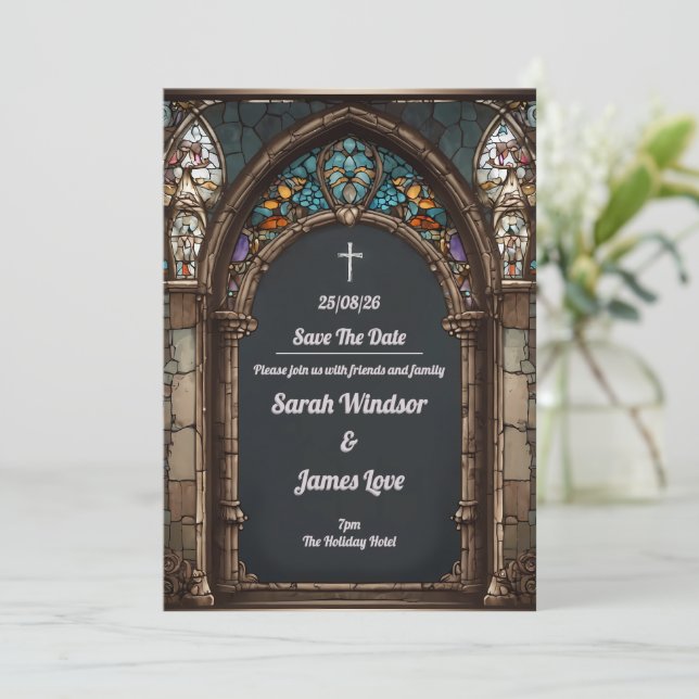 Invitación Amor Eterno: Una Unión Sagrada (Anverso de pie)