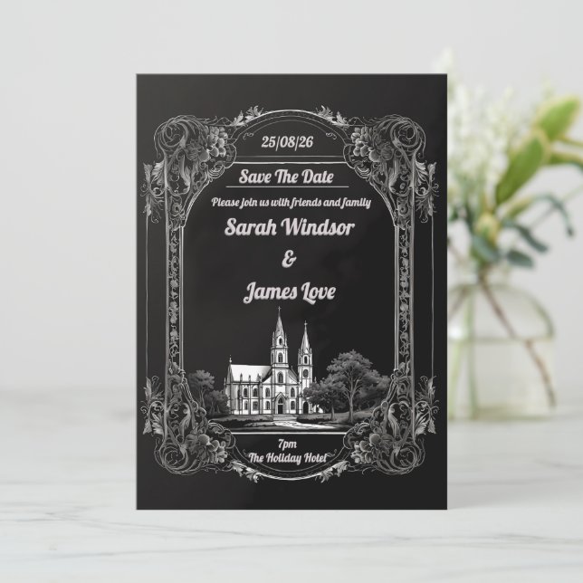Invitación Amor Eterno: Una Unión Sagrada (Anverso de pie)