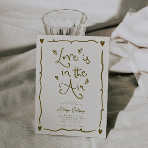 Invitación Amor extravagante está en el aire Cream para la du