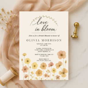 Invitación Amor Floral en Flor Boho Despedida de Soltera 