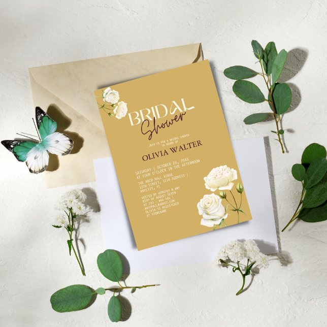 Invitación Amor floreciente con ducha de novia rosa blanca (Subido por el creador)