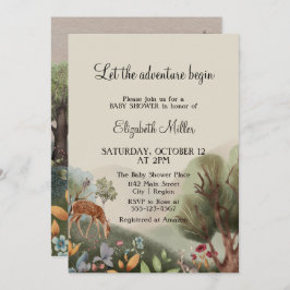 Invitación Amor Flores Ilustradas Árboles Baby Shower Cerveza