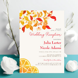 Invitación Amor Fresco a Limón Recepción de Boda con Follaje