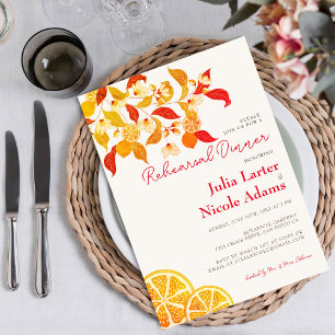 Invitación Amor Fresco Limón Citrus Follaje Ensayo de Cena