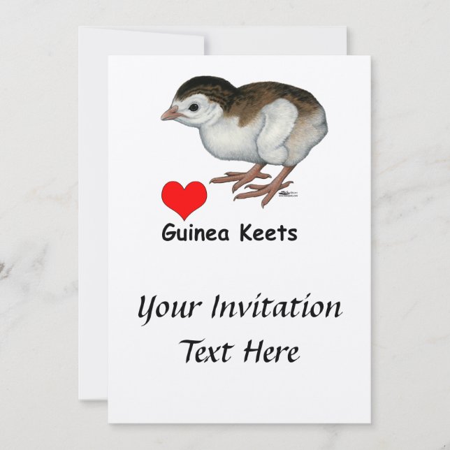 Invitación Amor Guinea Keets (Anverso)