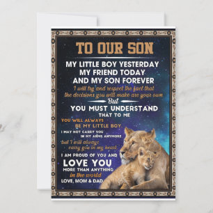 Invitación Amor Hijo   A Nuestro Hijo Me Siento Orgulloso De 