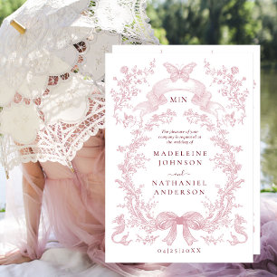 Invitación Amor Jardín Francés Floral Marco Formal Boda