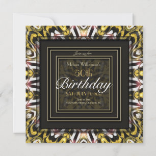 Invitación Amor Mágico Luces Negras Doradas Glow 50 Cumpleaño