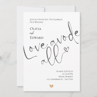 Invitación Amor minimalista por encima de todo Boda de guione