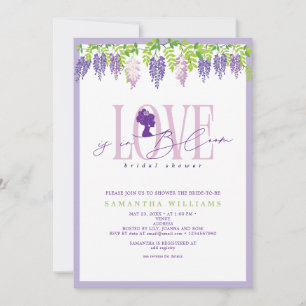Invitación Amor Moderno En Bloom Wisteria Jardín Ducha Bridal