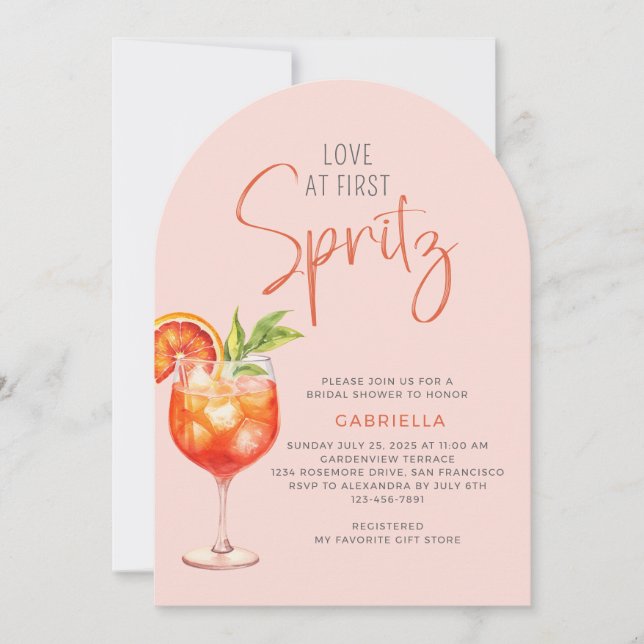 Invitación Amor Moderno En La Primera Ducha De Novias Rosa Sp (Anverso)