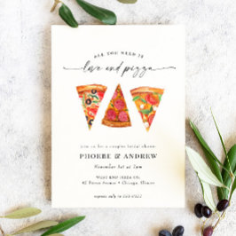 Invitación Amor moderno y Pizza Parejas Ducha Bridal