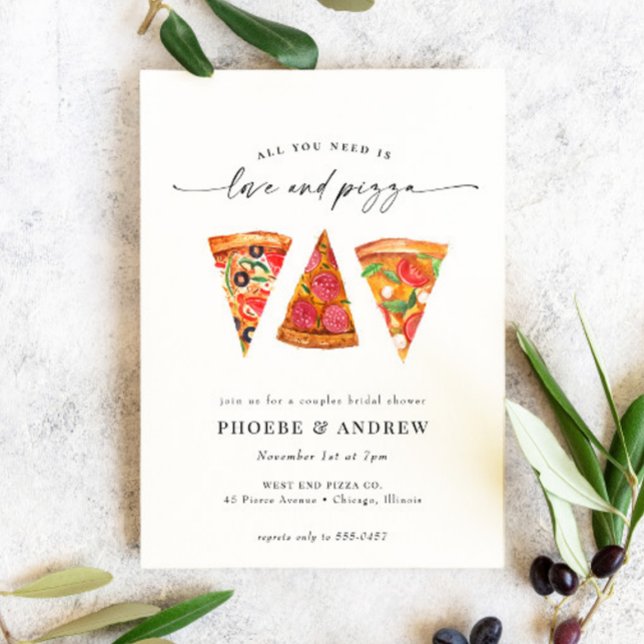 Invitación Amor moderno y Pizza Parejas Ducha Bridal (Subido por el creador)